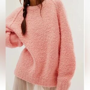Free People peach teddy sweater